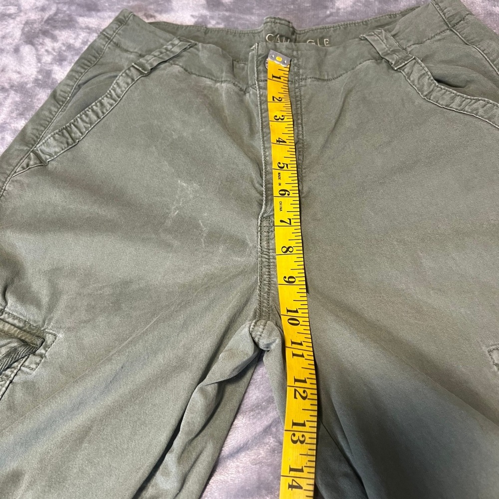 American Eagle Green Cargo Pants Womens 10 Regular Wide Leg Baggy Utility Y2K - Picture 5 of 9